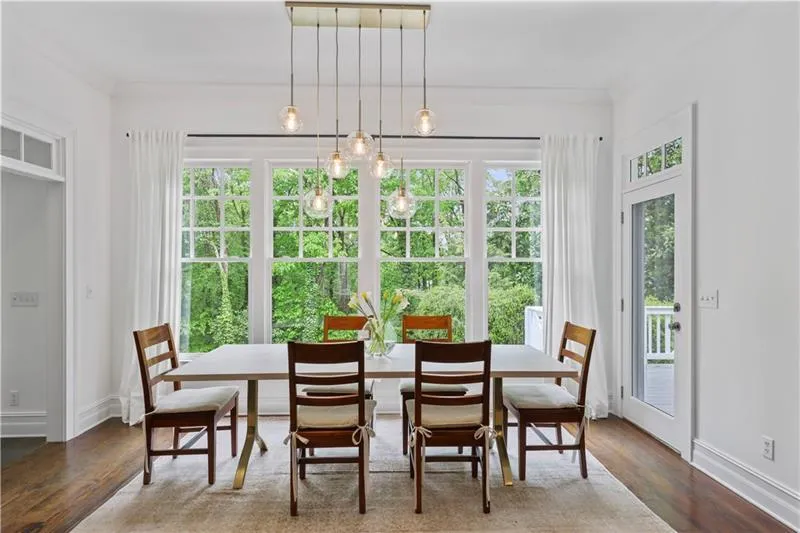Dining area off of the kitchen overlooking the backyard