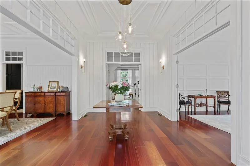 Huge foyer with transom windows and beautiful details