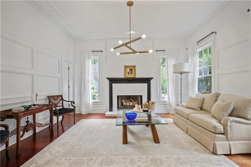 Living room with pretty wainscoting