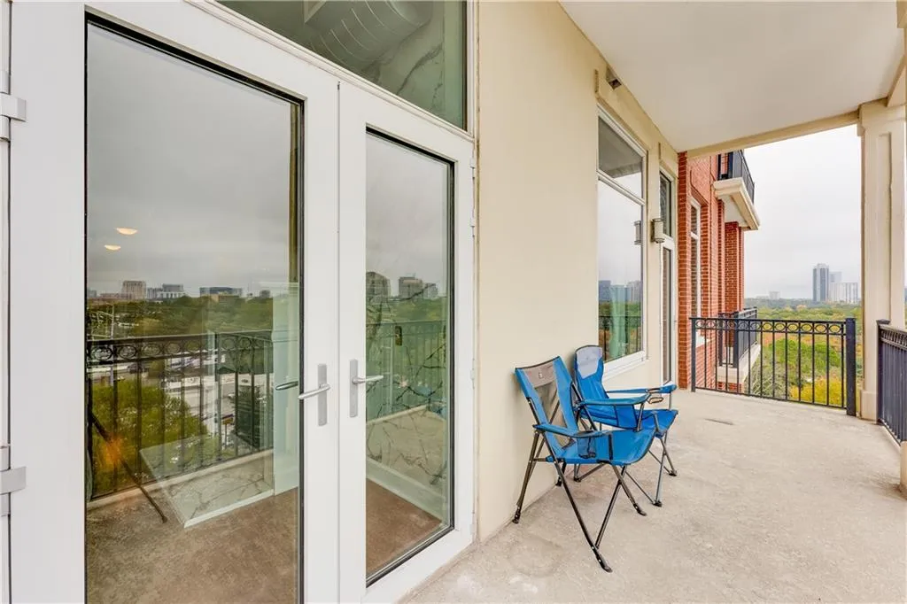 Balcony with a view of city