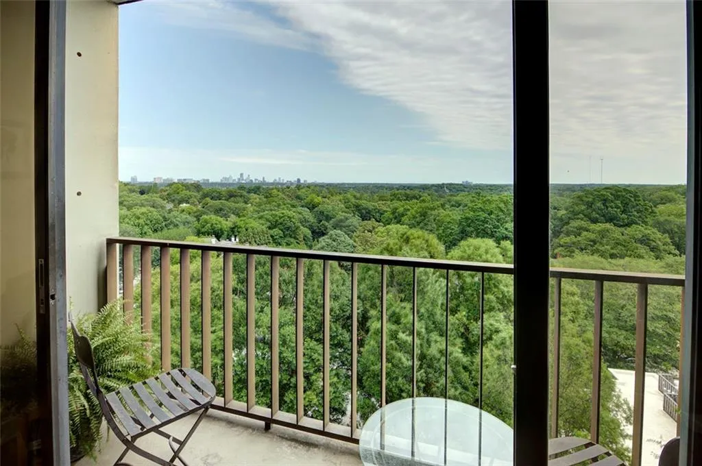 Balcony featuring a view of Ansley Park, the Buckhead skyline plus Kennesaw Mountain and Stone Mountain