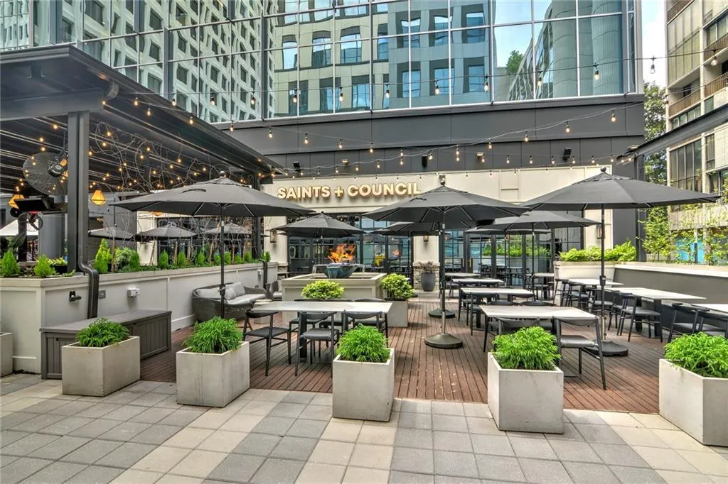 View of just one restaurant with outdoor dining area in Colony Square