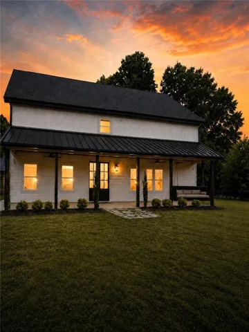 Front of Structure with Front Porch/Patio Oversized Outdoor Couch Swing, Virtually Enhanced