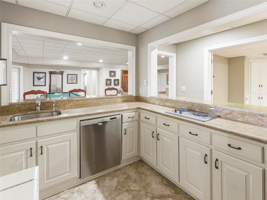 Terrace level kitchenette makes for easy outdoor entertaining