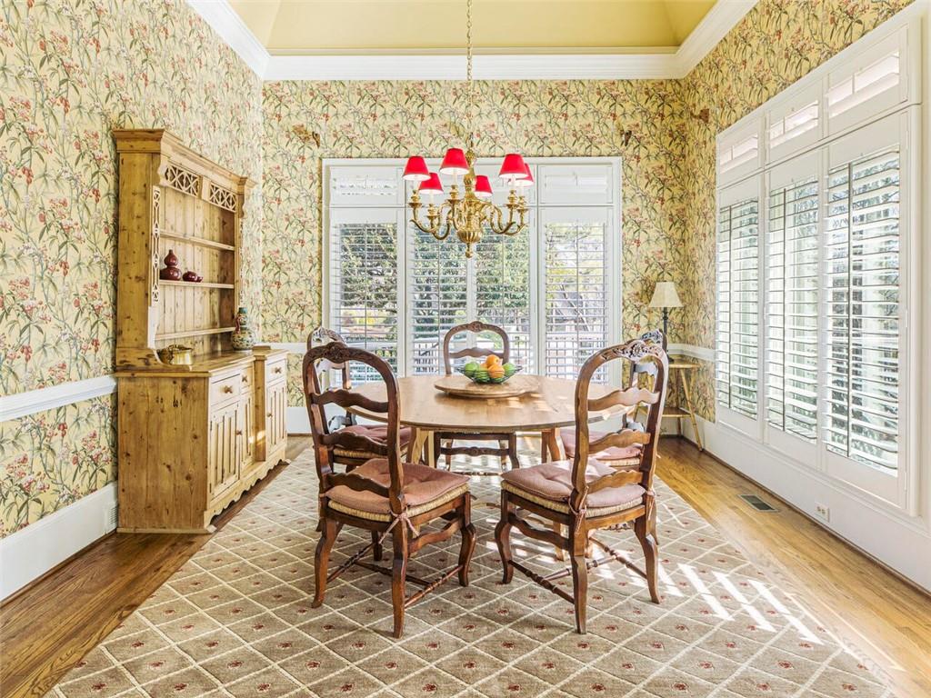 Warm sunny breakfast area leads out to deck