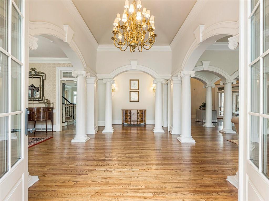 Welcoming entry with beautiful columns
