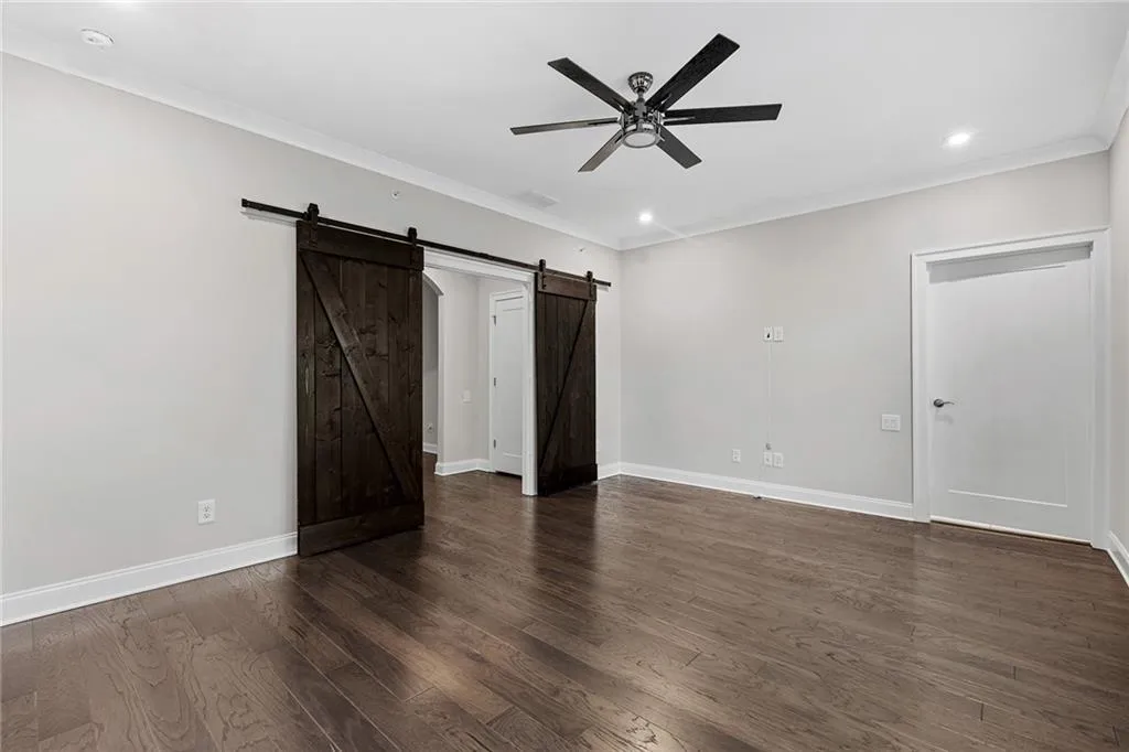Barn doors in the Primary Suite