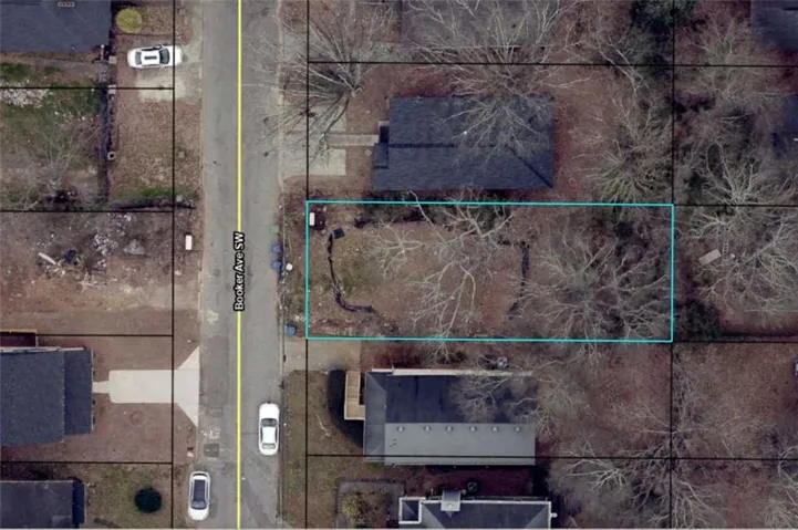 Aerial Plat Map. Indicating the boundaries of the property and its orientation relative to Booker Ave SW