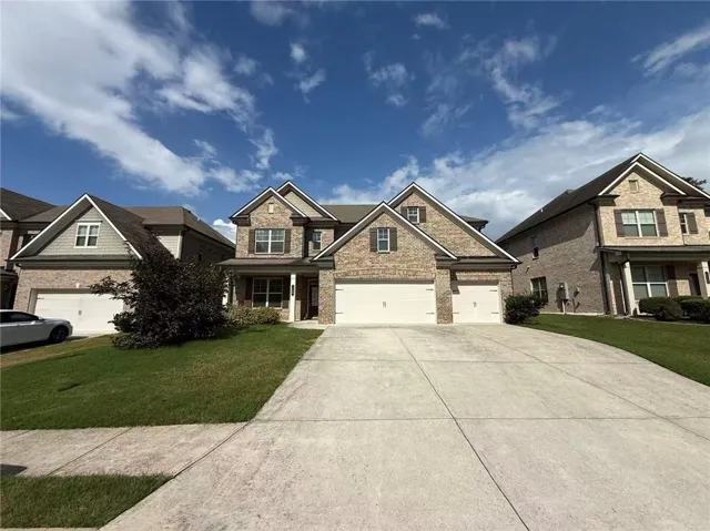 Brick veneer exterior with gabled roofline