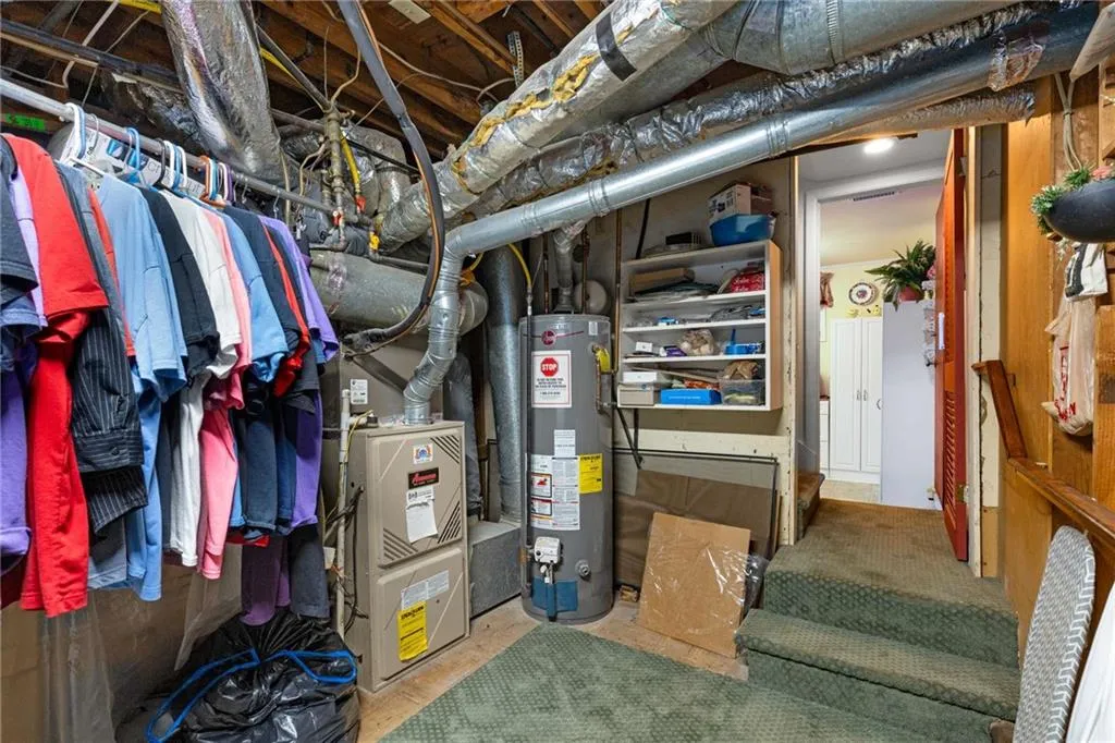 Utilities featuring water heater and heating unit