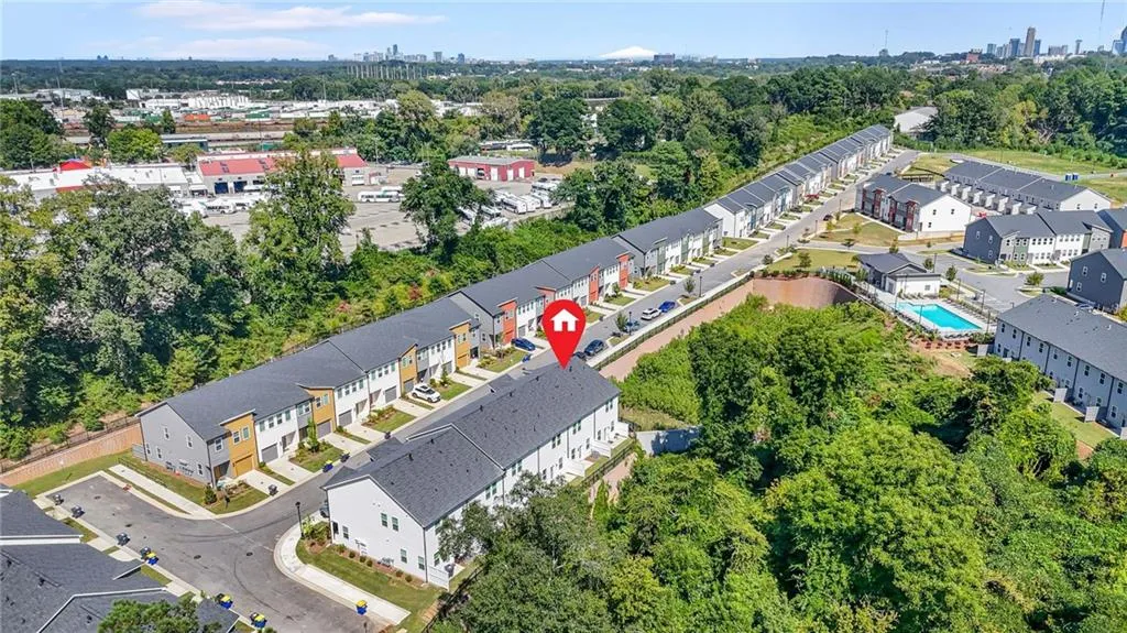 Aerial view of skyline