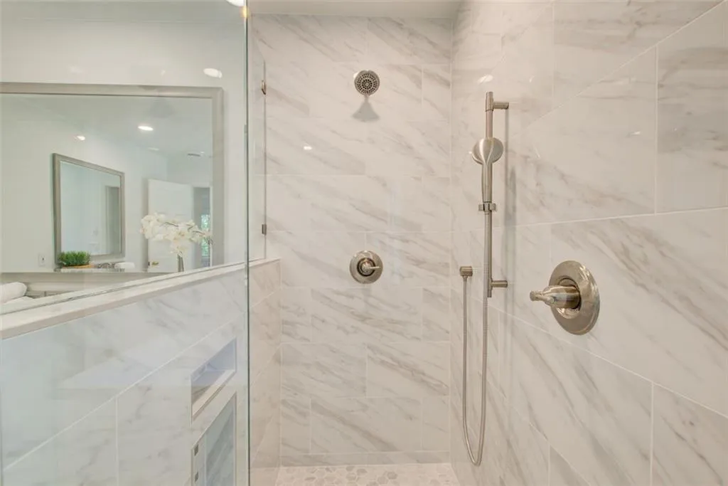 Walk in shower and gorgeous finishes