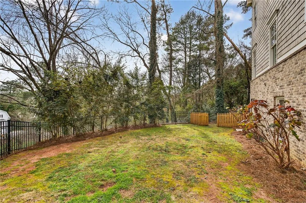 Side yard and lower level entry