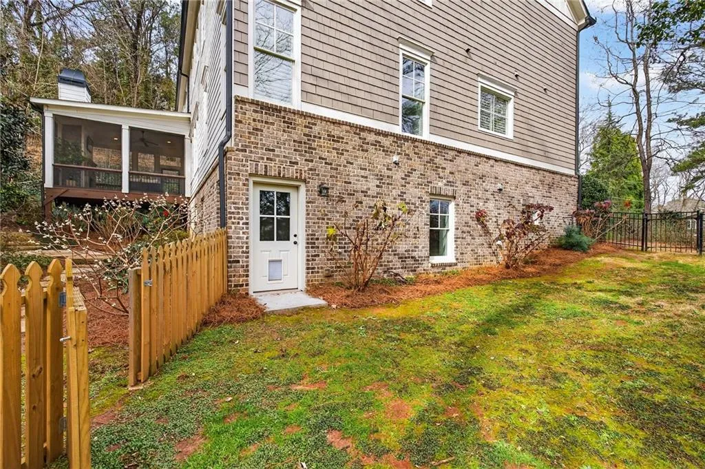 Side yard and lower level entry