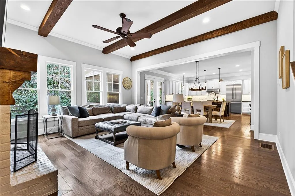 Living room open to eat-in kitchen