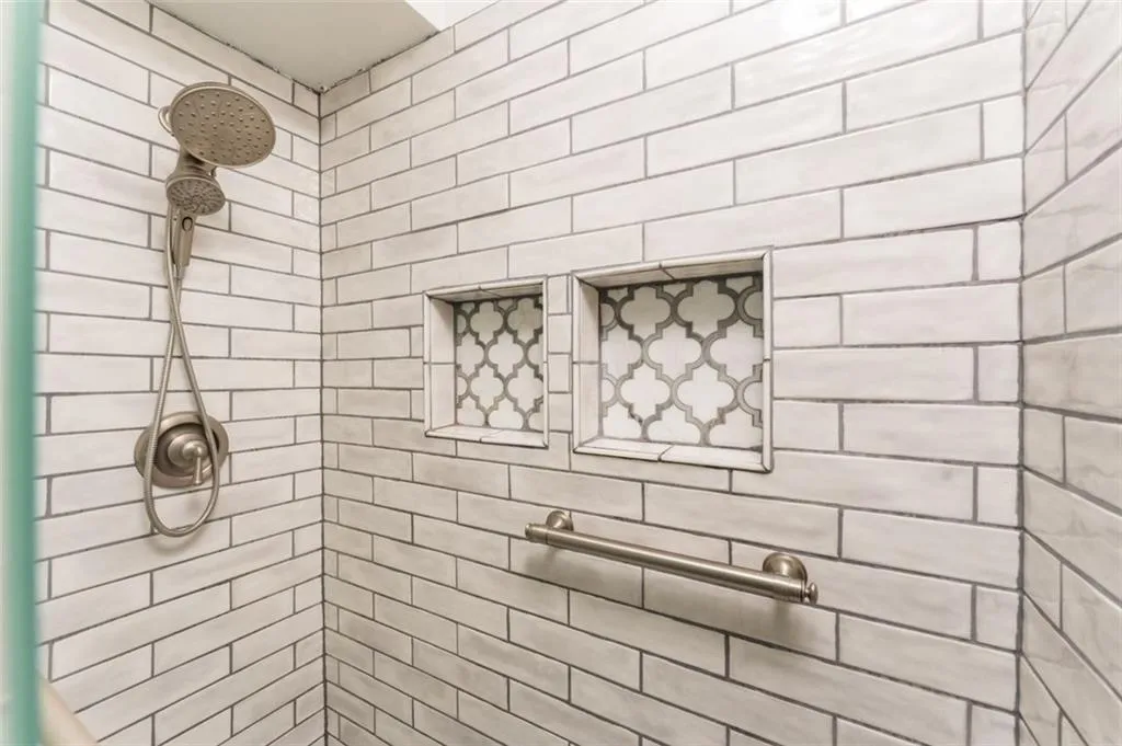 Custom tile in primary bathroom