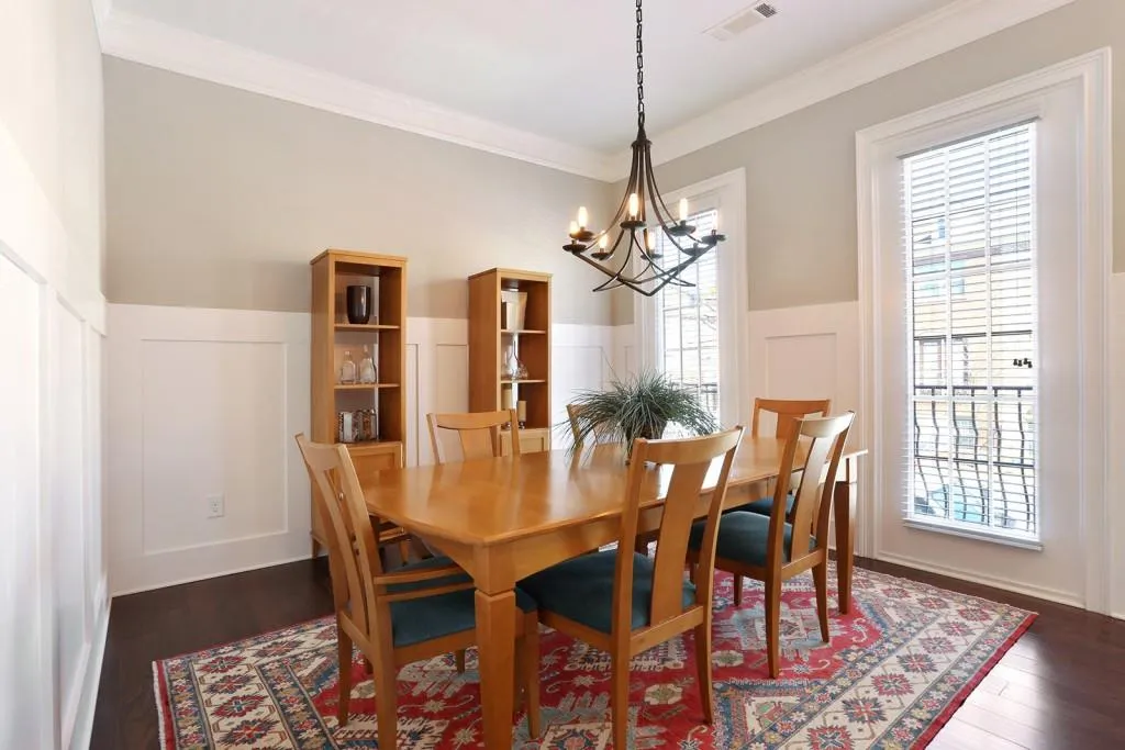 A second view of the spacious dining room. 2