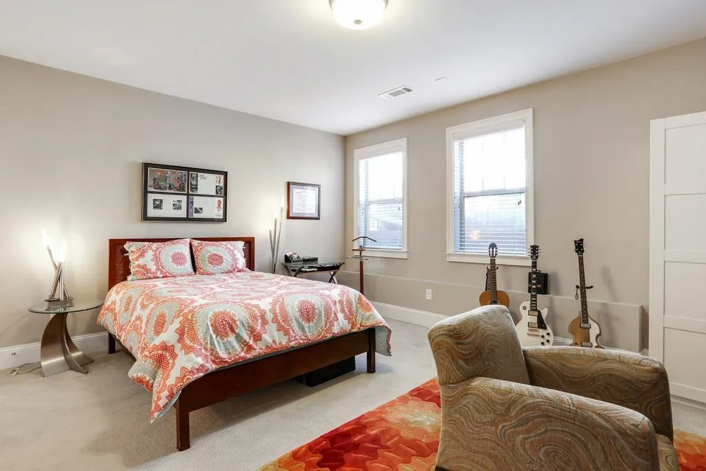 Oversized terrace level 3rd bedroom with 9' ceilings.