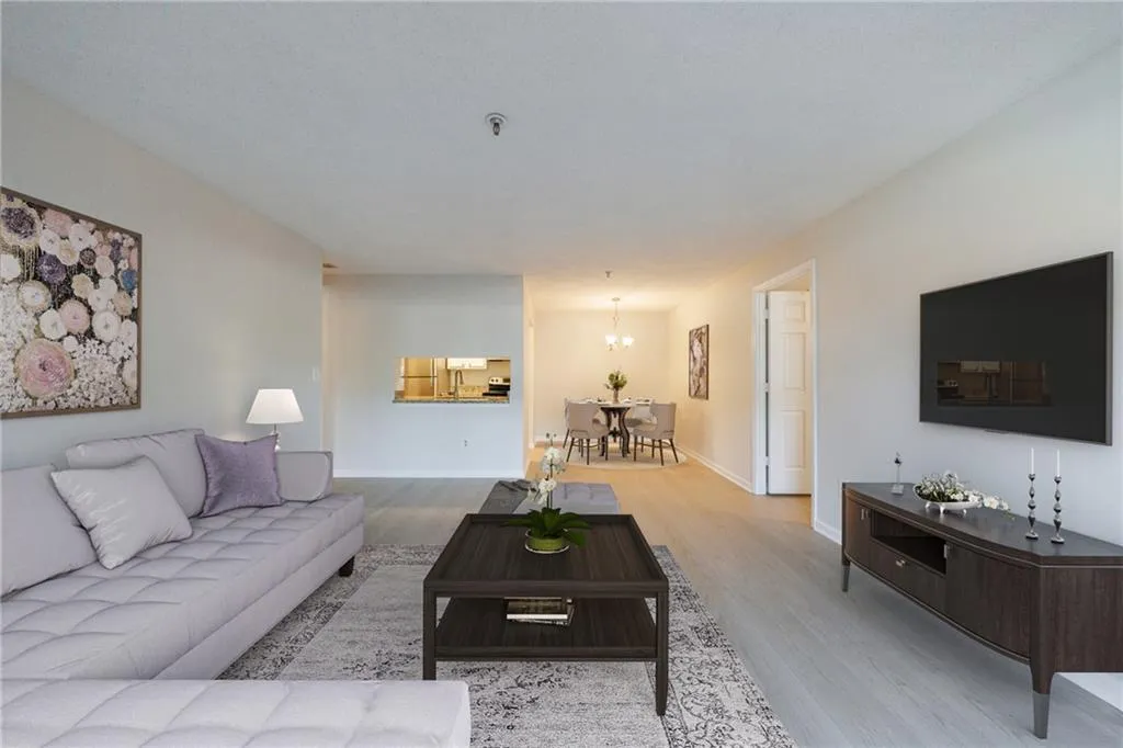 Digitally Staged Living & Dining Area