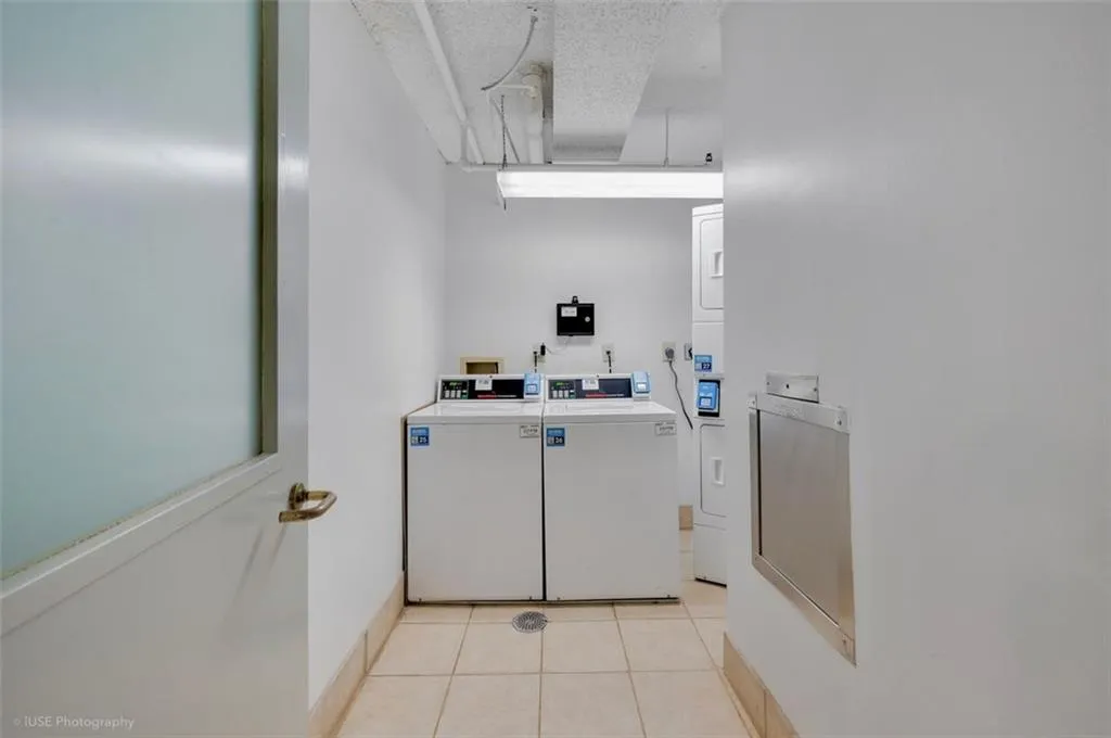 The laundry is right outside your front door to the left! No elevator trips or walking down long hallways, just bring your clothes a step outside your door.