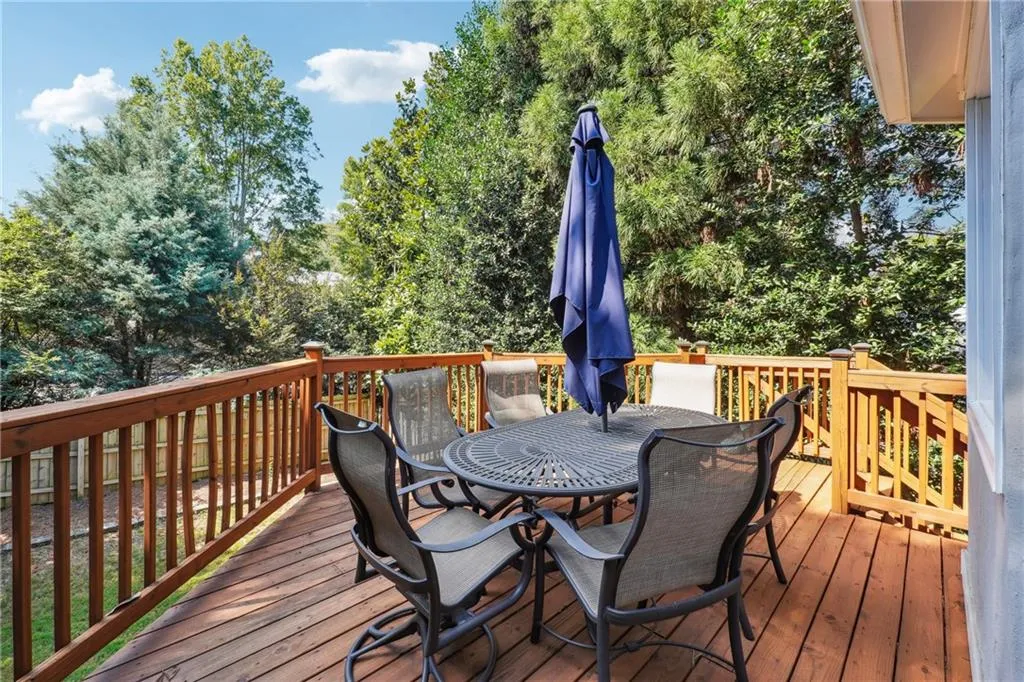 Large back deck, recently redone and destained. Great for outdoor meals!