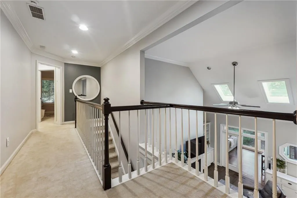 View from upstairs down to living/family area