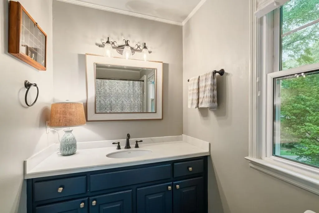 Guest Bathroom With Custom Barn Door!