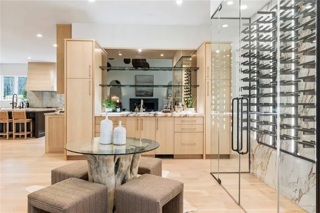 Custom Glass and Steel Wine Centerpiece