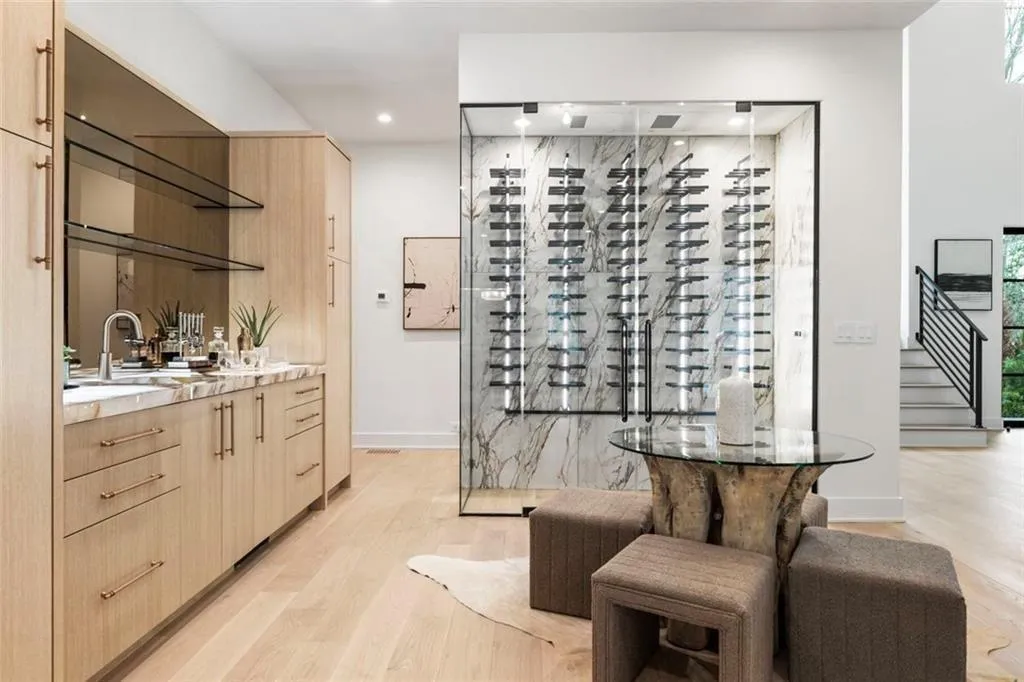 Custom Glass and Steel Wine Centerpiece