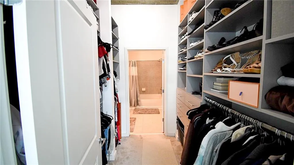 View of walk in closet