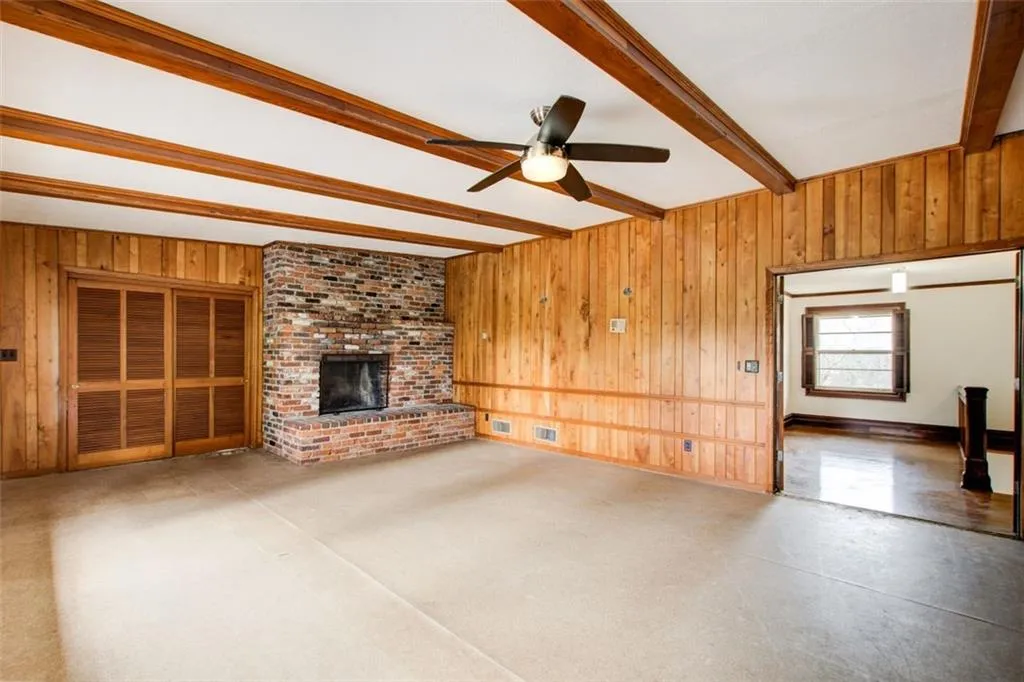 The family room open to the kitchen and living room.
