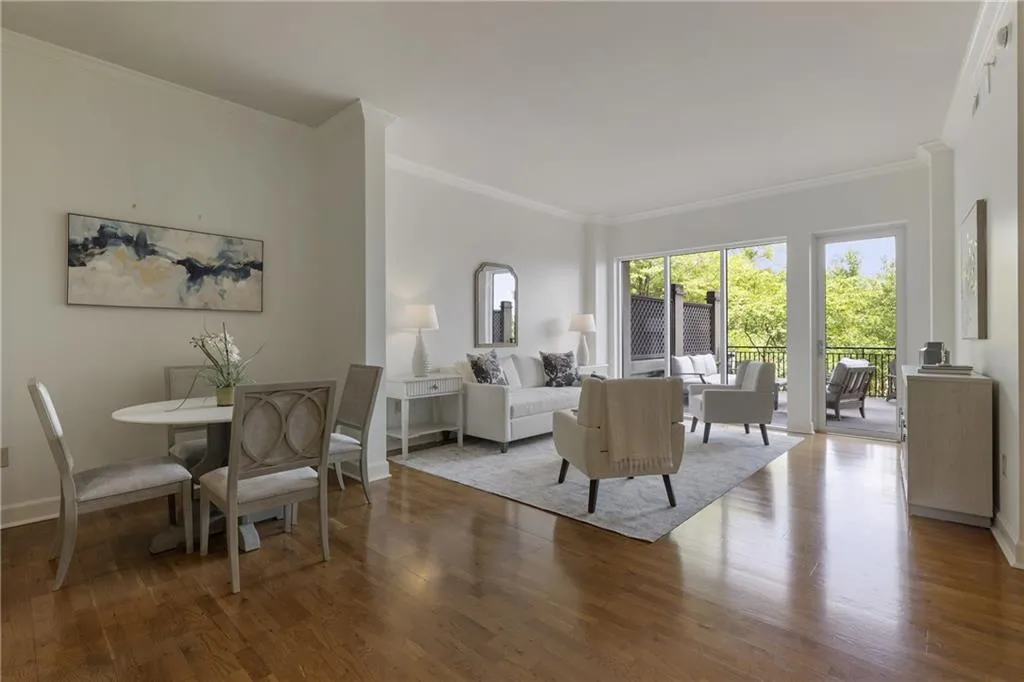 Great dining space can accommodate a large or small table with sideboard.