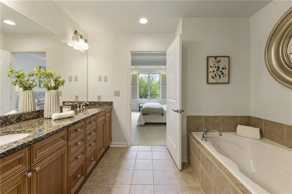 Relax in the large soaking tub.