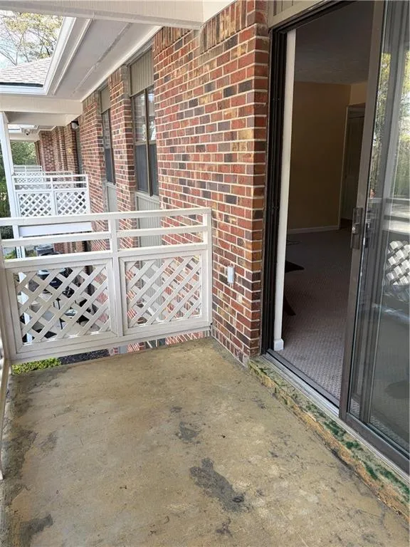 View of patio, grass carpet to be installed by seller.