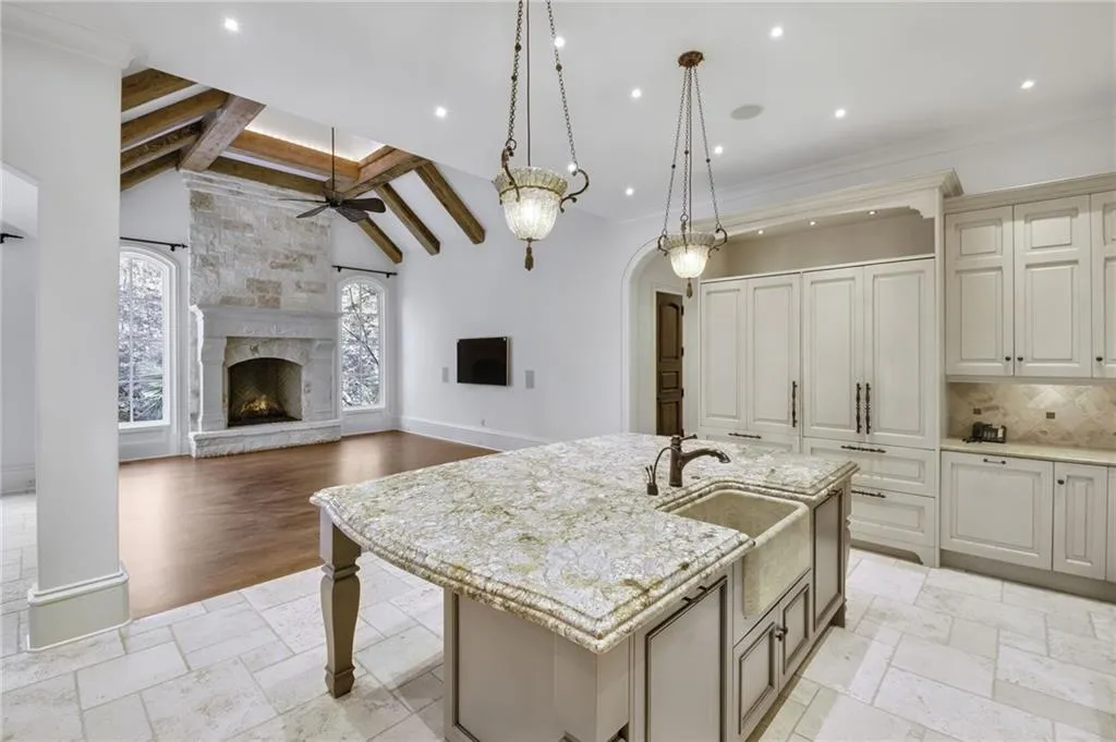 Wonderful view of the keeping room from the kitchen Wonderful view of the keeping room from the kitchen