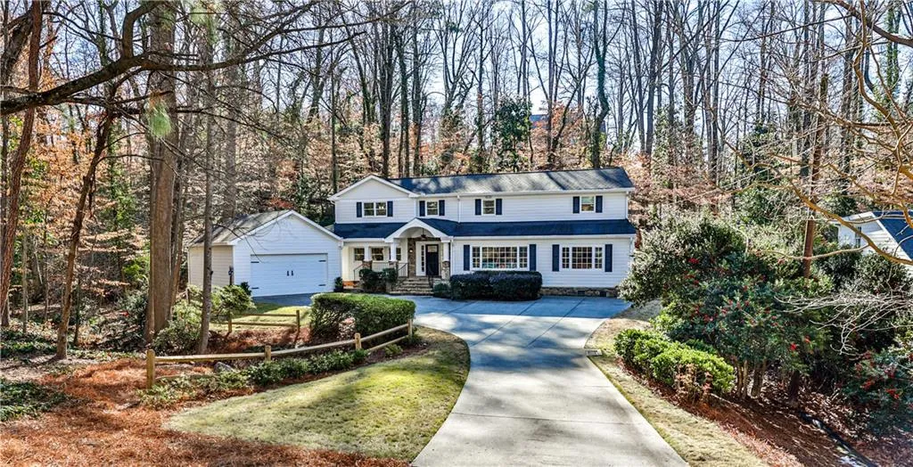 Front of property featuring a garage