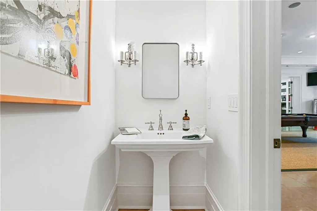 Terrace level powder room