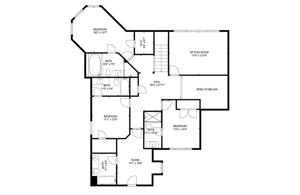 Upper level floor plan