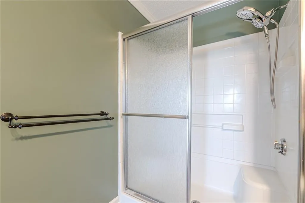 Bathroom with an enclosed shower