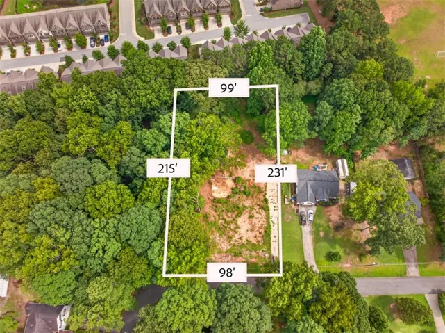 Cleared lot with defined boundaries
