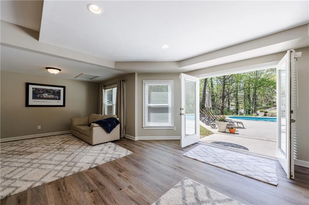 Basement opens to pool and spa
