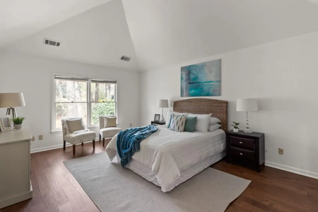 Head Upstairs To The Primary Suite With Vaulted Ceilings! Head Upstairs To The Primary Suite With Vaulted Ceilings!