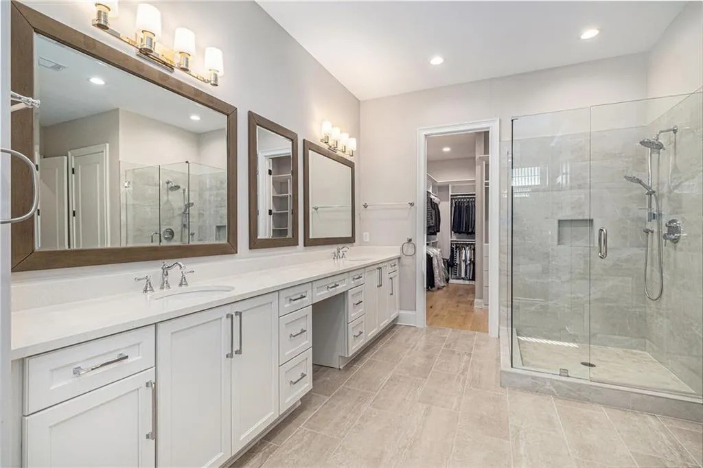 dual vanities, separate shower