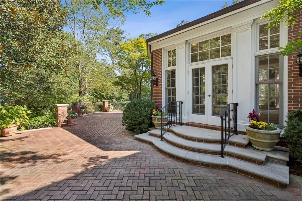 French Doors from Main House Family Room Leading to Pool Area