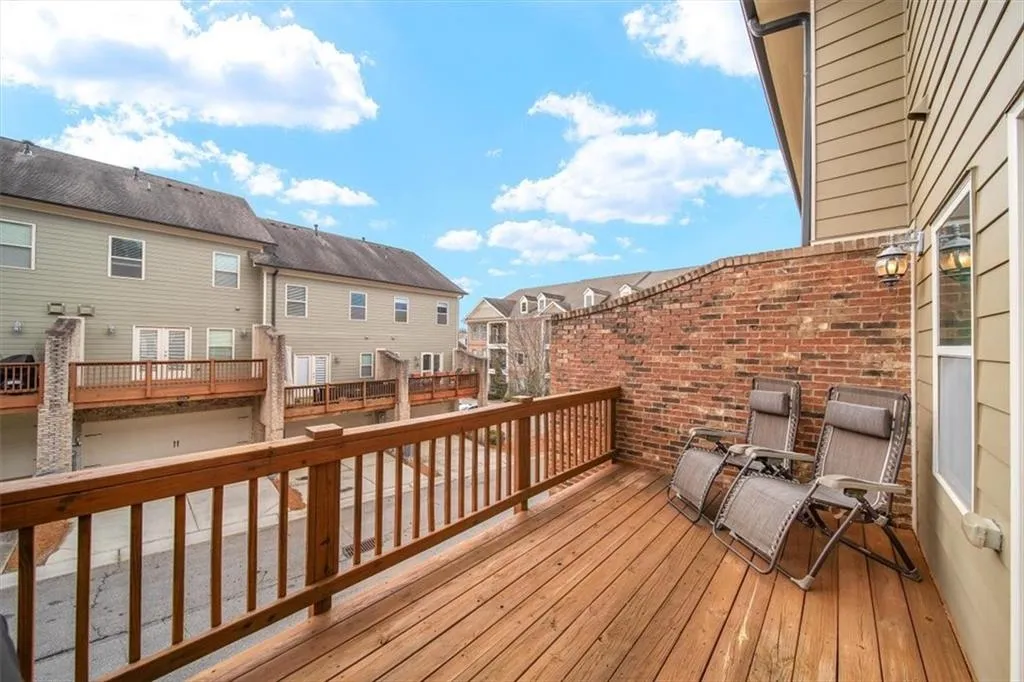 View of wooden deck