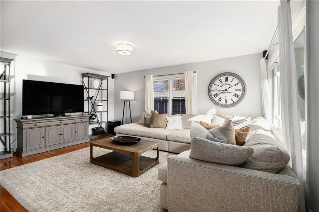 Living room featuring wood finished floors