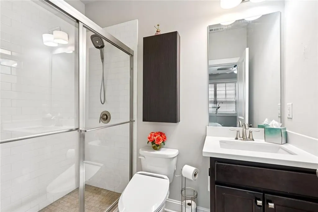 Downstairs bathroom with shower