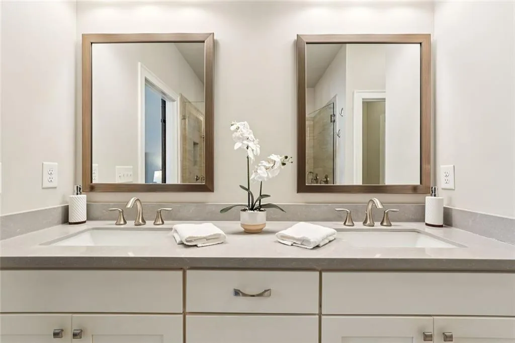 Primary bathroom with double sinks