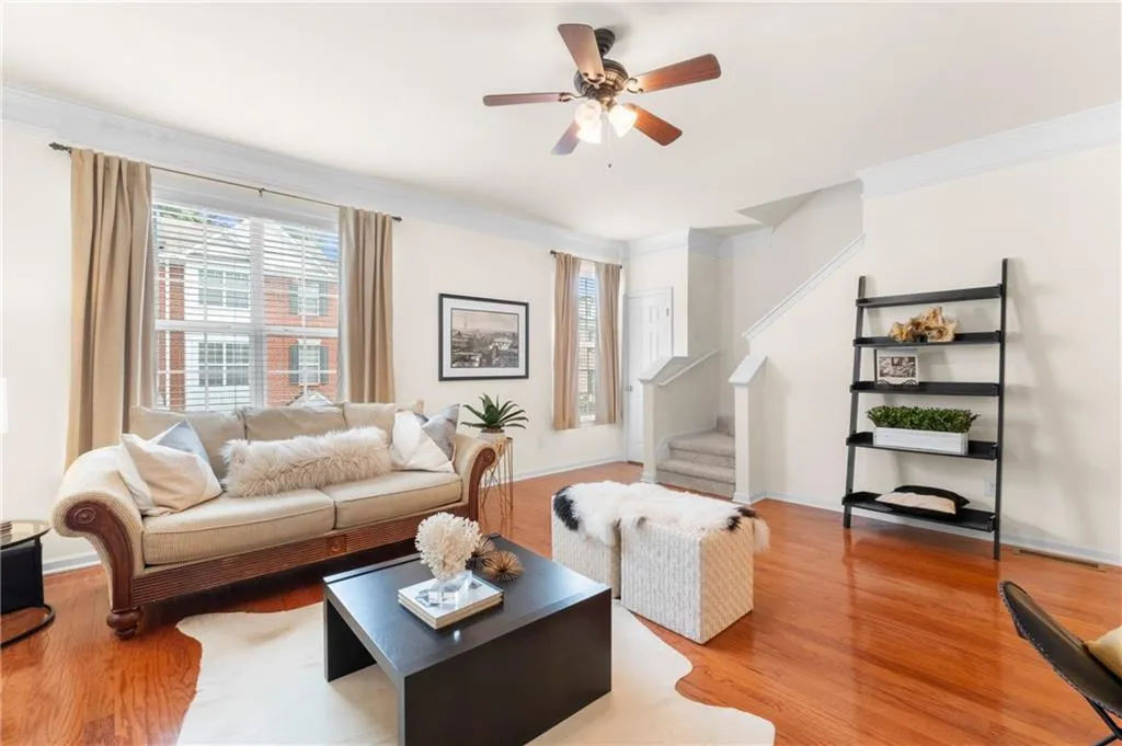 View from the great room to the stairs that lead to the 3rd floor