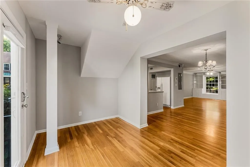 Sunroom entry + new fan/light is near parking for easy  grocery delivery